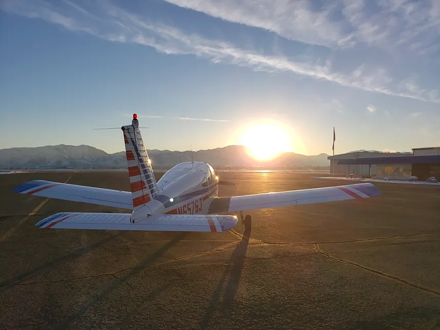 Piper Cherokee 180 N6576J parked on the ramp